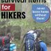 Two hikers in forest text overlay 10 Essential Survival Items for Hikers