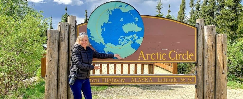Sherry at Arctic Signpost
